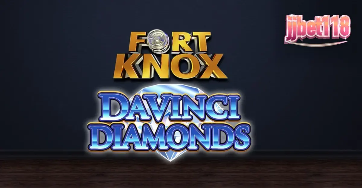 Tampilan visual mesin slot Fort Knox Da Vinci Diamonds dengan simbol permata dan karya seni klasik.